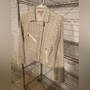 100% Cotton Blue and Beige Jacket by Dolan Left Coast Collection Anthropologie